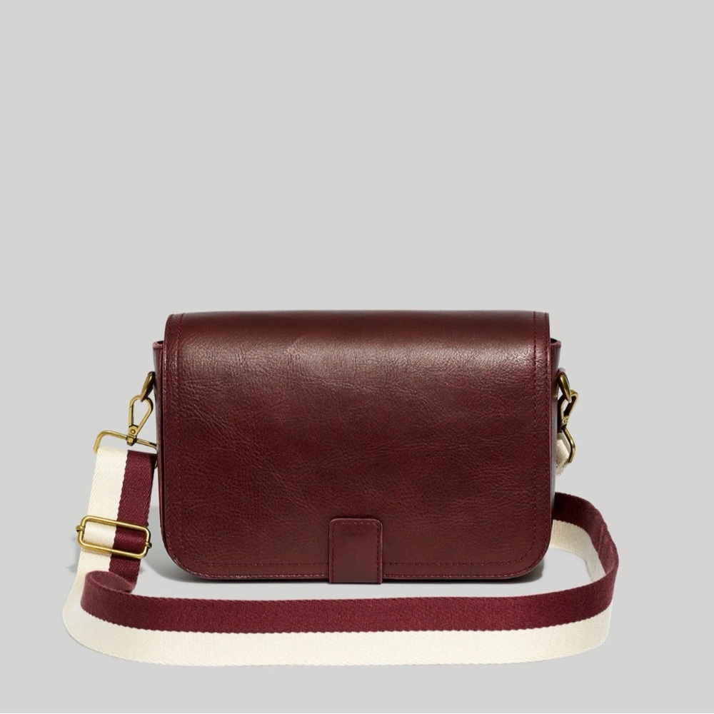 Madewell The Transport Flap Shoulder Bag in Dark Cabernet • NWT